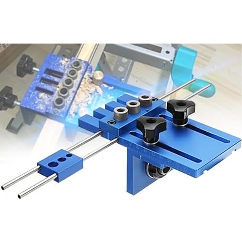 08450 Aluminum Alloy Dowelling Jig Set Wood Dowel Drilling Position Jig Woodworking Tool
