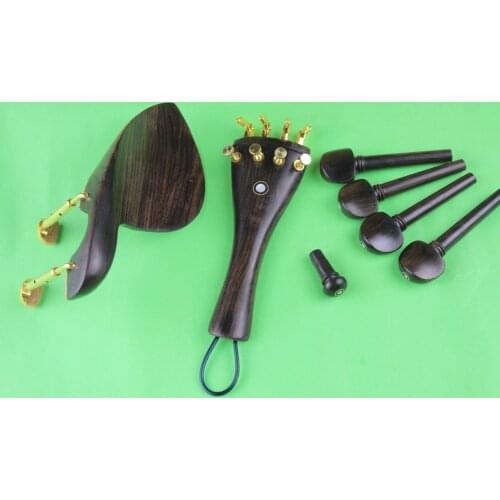 1 set high quality undyed ebony viola parts, pegs, tailpiece, chinrest, end pin