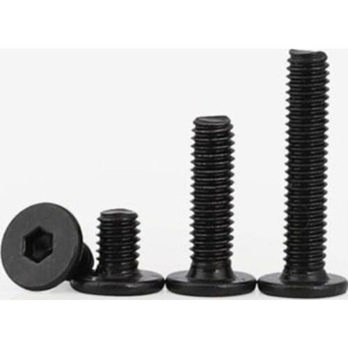 20pcs/lot CM M3 M4 M5 M6 steel with black Hex Hexagon Socket Ultra Thin head Super Low Flat Wafer Head Allen Cap Screw Bolt