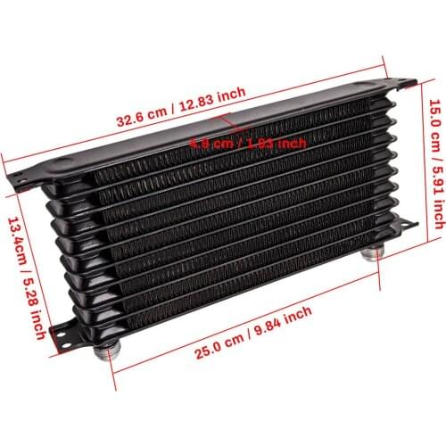 10 ROW AN10 Engine Black Oil Cooler Relocation Kit Filter Adapter + Line Hose