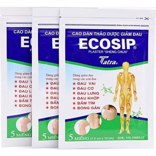 100pcs 100% Authentic Vietnam ECOSIP Pain Relieving Patch Rheumatic Arthritis Cervical spondylosis lumbar pain Adjuvant therapy