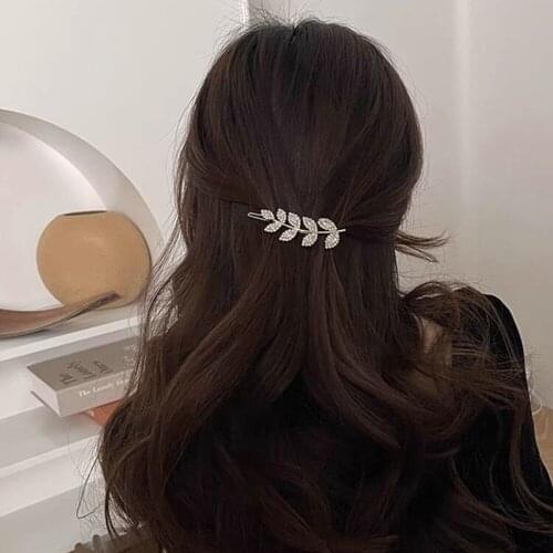 Full Diamond Leaf High-quality Top Clip Side Clip Bangs Clip Girl Simple Headdress Hair Ornament Hair Accessories for Women
