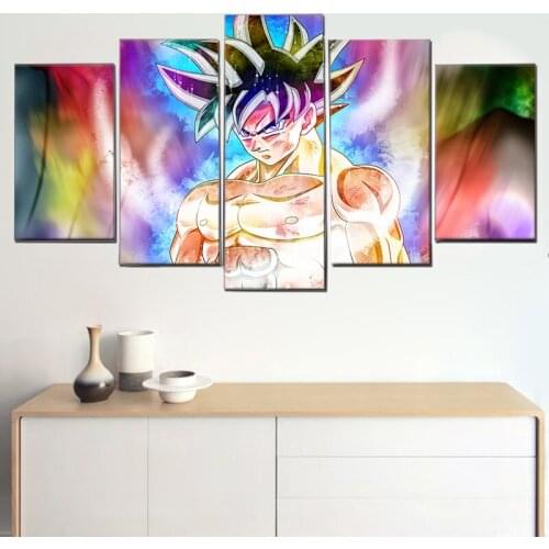 5 Pieces Japanese Anime Goku Super Episode Poster Painting On Canvas Bedroom Wall Art Decoration Pictures Children Room Decor