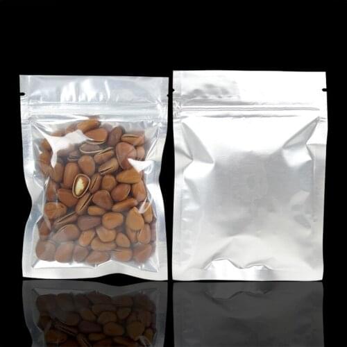 9*13cm 100PCS/LOT Silver / Clear Self Sealed Zipper Plastic Retail Packaging Pack Bag Zip Lock Storage Bag Retail Package With