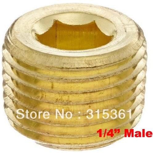 Free Shipping 20PCS/LOT Male Pipe Fitting Countersunk Plug Hex Drive 1/4" for Valve Manifold