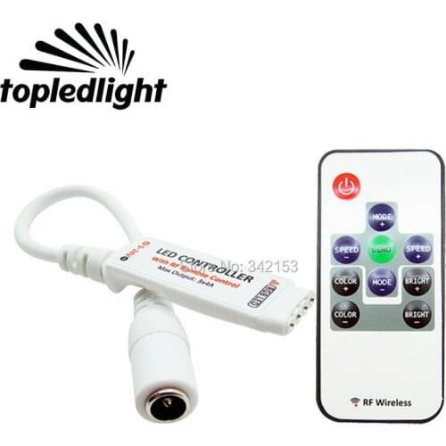 Wireless RF RGB Mini RGB Controller R108 with 10 Key Remote Control For 5050/5060 RGB LED Strip Portable Lighting Accessories