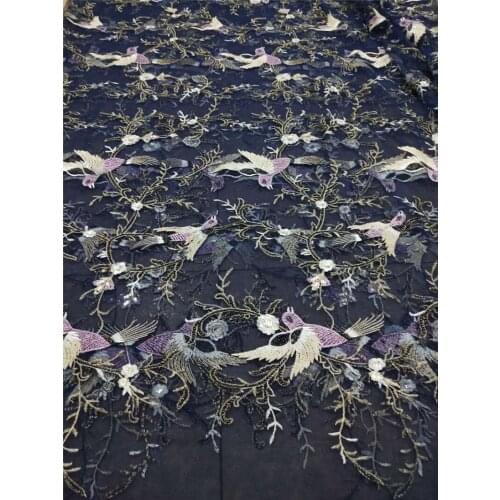 BZL-82904 High Quality African Embroidery French Net Lace Material Hot Sale Soft African Tulle Lace with beads For Wedding