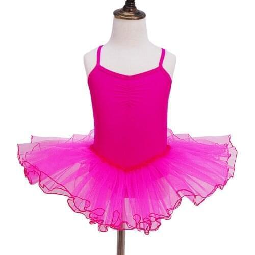 2021 Kids Girls Princess Tutu Dress Ballet Dance Dresses Leotard Exercise Gymnastic Dancewear Children Performance Costumes