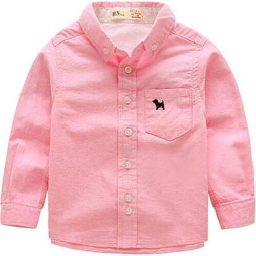 Boy Cotton Long-sleeved Shirt 2018 Autumn and Winter Spring and Autumn Korean Childrens Clothing White Solid Color Baby Shirt