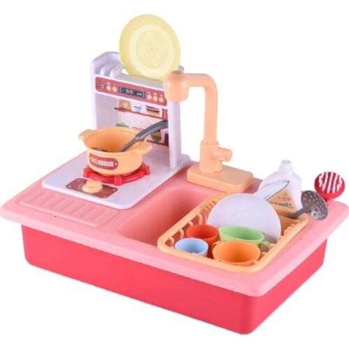Preschool Girls Boys Simulated Kitchen Dishwasher Pretend Play Toy Kids Role Playing Game Lovely Children Gift