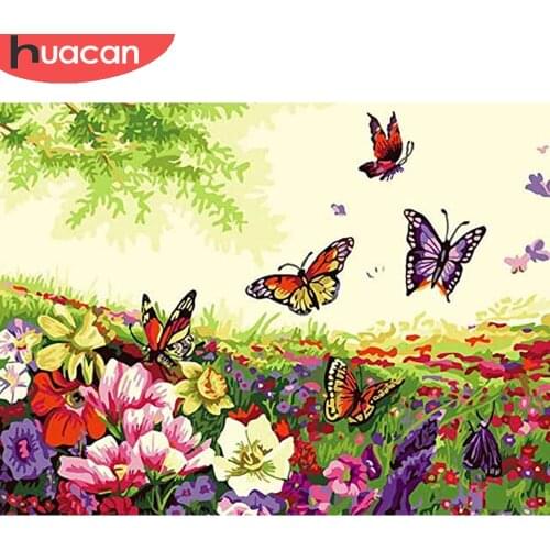 HUACAN Diy Diamond Painting Butterfly Diamond Art Embroidery Mosaic Animal Flower Cross Stitch Home Decor Wall Stickers