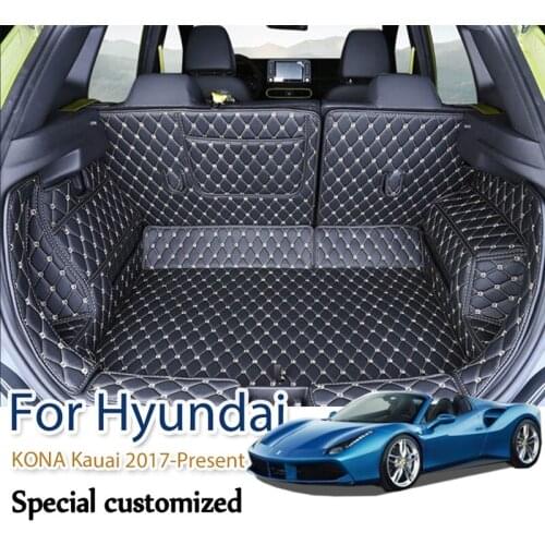 For Hyundai KONA Kauai 2017-Present Car Boot Mat Rear Trunk Liner Cargo Floor Carpet Tray Protector Accessories Mats