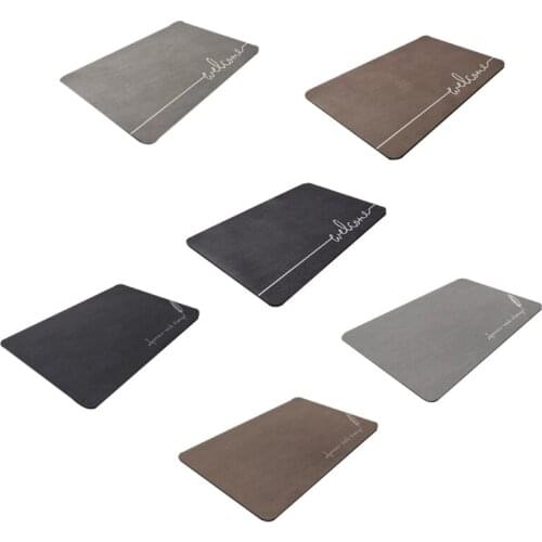 Bath Mat Water-absorbent Nonslip Mat Bathroom Rug Toilet Quick Drying Doormat K0AB