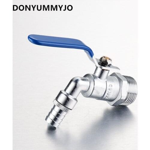 1pc Brass Chrome Finished Ball Valve Faucet Core Thread DN15/DN20 Bibcocks Tap Accessories