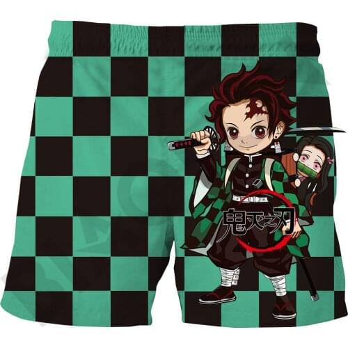 Summer Casual Cool Streetwear Childrens Shorts Demon Slayer Kimetsu no Yaiba 3D Printing Japanese Anime Shorts Cosplay Pants