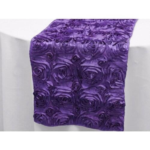 Hot Sale Top Quality Embrodiery 20pcs rosette Table Runners 30x275cm For Wedding &Banquet Decoration FREE SHIPPING Marious