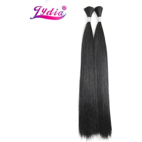 Lydia For Women Long Straight Synthetic Hair Bundles 18"-26" Pure Color Hair Bulk Crochet Latch Hook Synthetic Hair Extension