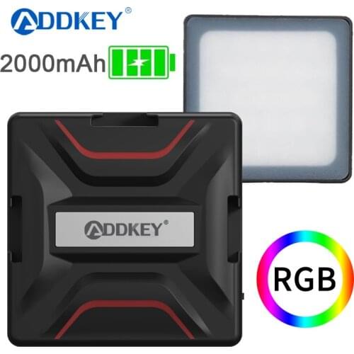 ADDKEY Mini RGB Video Light Lighting for Photography 2000mAh RGB LED Video Camera Light Vlog Fill Light Live