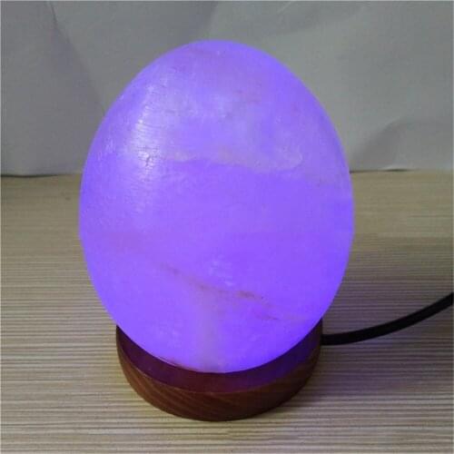Mini USB Night Lamp Natural Himalayan Air Purifier Rock Crystal Salt Light 7 Colors DC 5V Round Glowing Attractive Nightlight