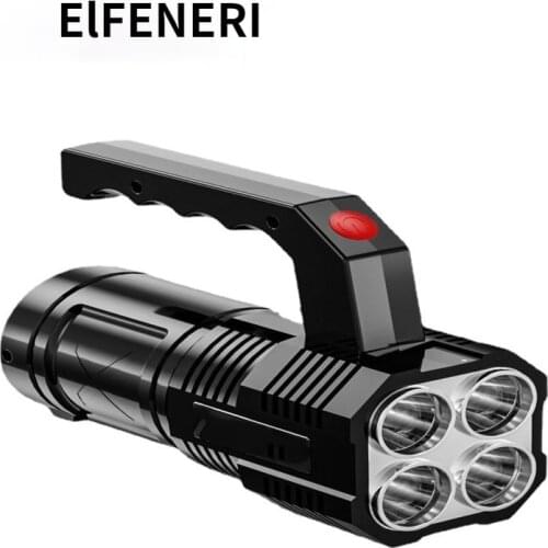 LED Rechargeable Flashlight Super Bright Quad-Core Strong Light Charging Outdoor Long Shot Portable Lamp Probe Long Endurance