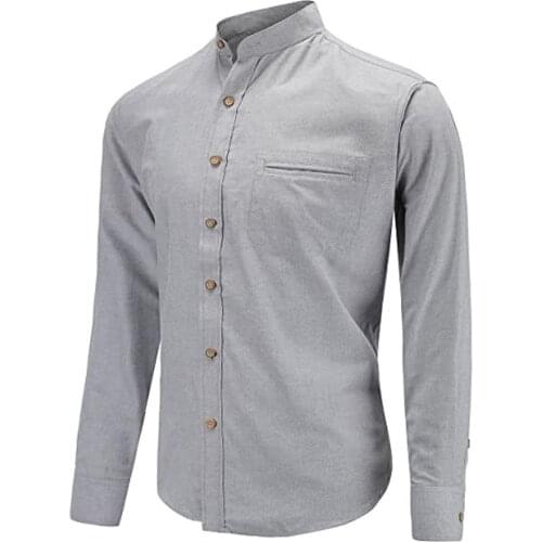 Mens Solid Slim Casual Shirt Business Long Sleeve Men Dress Blouses Work Wear Formal Male Tuxedo