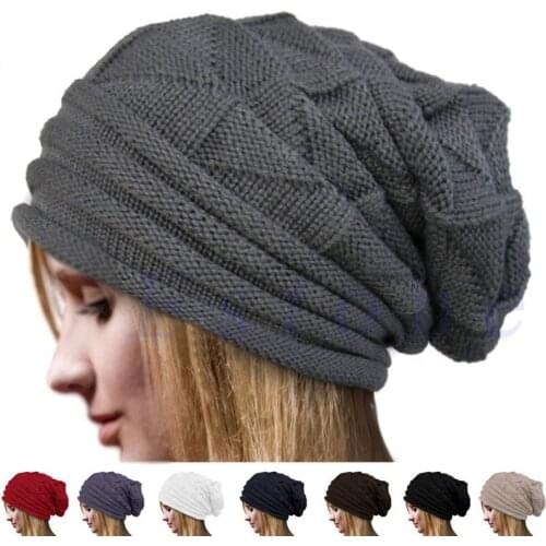 New Winter Women Knitted Hat Black Gray White Beanie Womens Autumn Warm Skull Cap Bonnet Femme Gorros Mujer Invierno Chapeu