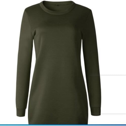 New autumn/winter padded sweatshirt dress casual long-sleeved O neck pullover blouse for women