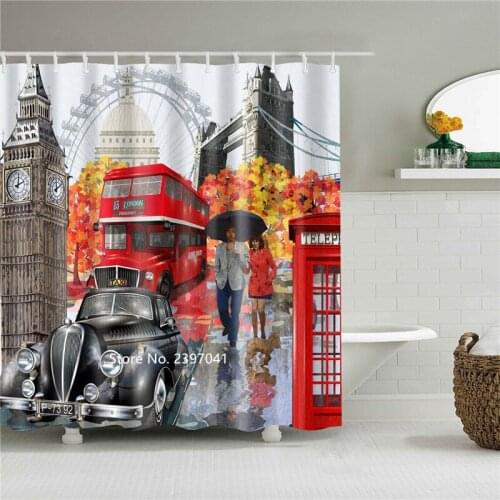 New Cartoon Animal Bouquet Motorcycle Shower Curtain Toilet Bathroom Shower Partition Waterproof and Mildew Proof Belt Hook
