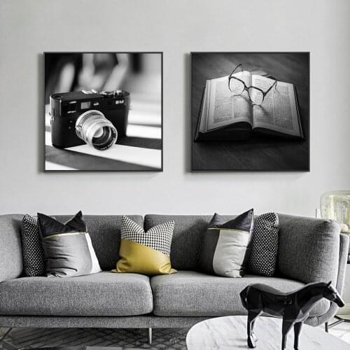 Black And White Camera Book Posters And Prints Canvas Painting Wall Art Modern Home Decoration Picture For Living Room Decor