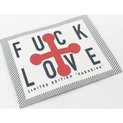 Custom End Fold Labels for Clothing Mitre Fold Woven Label for Dress Name Fabric Tags for Underwear Customized Embroidered Tag