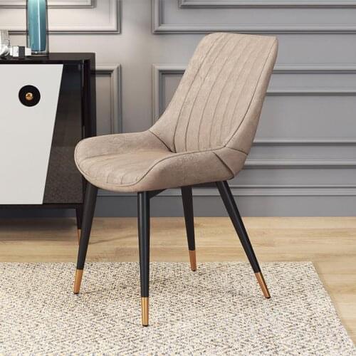 Simple Fashion Light Luxury Chair Postmodern Net Red Nordic Desk Chair Dining Chair Home Backrest Stool Restaurant Leather Chair