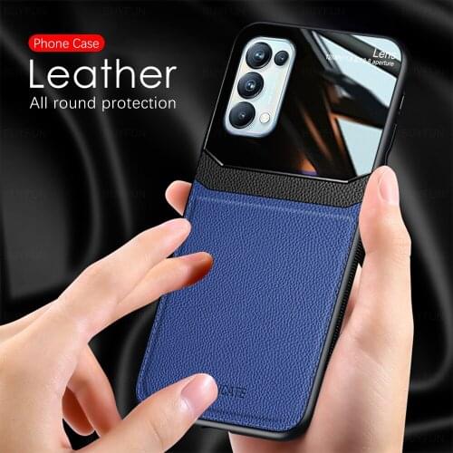For OPPO Reno5 Pro Shockproof Phone Case Leather Mirror Cover For Reno 4 6 5 5Pro 5G 4Z Find X3 Lite Realme C 15 11 Narzo 20 A74