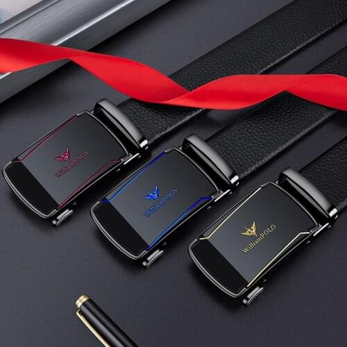 High grade leather belt fashion brand mens belt automatic buckle trouser belt