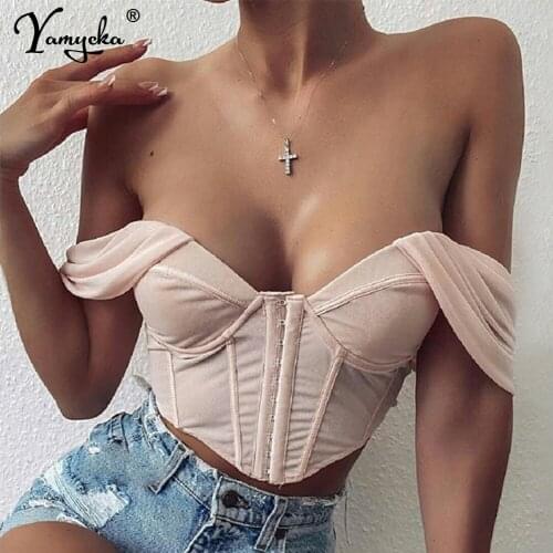Sexy club party off shoulder summer crop top women tops Backless bustier vintage y2k tank top t shirt halter mujer woman topy HL