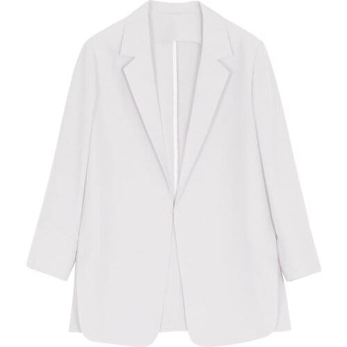 Chiffon Suit Jacket Womens Spring Summer Thin 2020 New Net Red Loose Casual White Temperament Sunscreen Small Suit