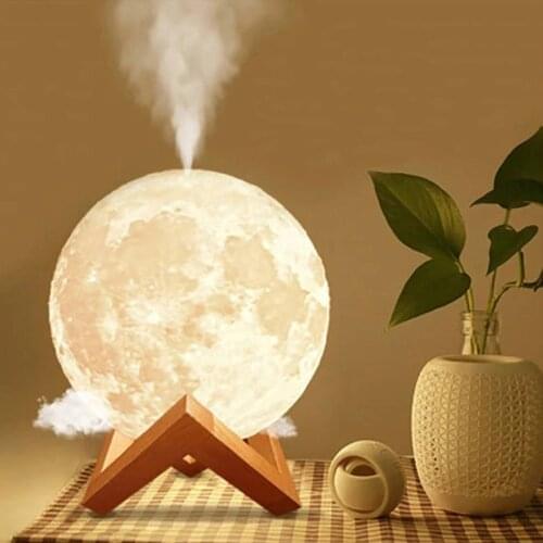 13cm Moon Humidifier 15cm Color Earth Air Humidifier For Home Office Essential Oil Diffuser Atomizer Mist Maker With Night Light