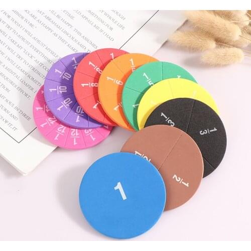 WOADA Math Mathematics Learning Materials Circular Numbered Fractions Counting Chips Montessori Educational School Supplies Gift