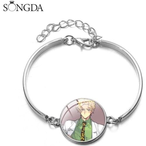 Anime Jojos Bizarre Adventure Charm Bracelet for Women Accessories Cartoon Figure Glass Photo Dome Bracelet Bangle