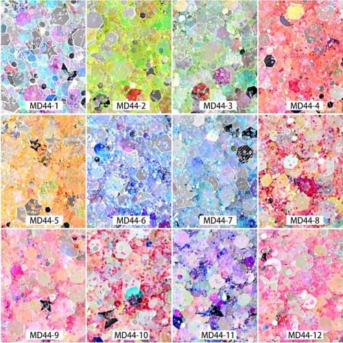 1Bag Glitters For Nails 0.21/2/3mm Holo Chrome Nail Powder Flakes Gel Varnish Sequins Manicure Nail Art Glitter Hmd71