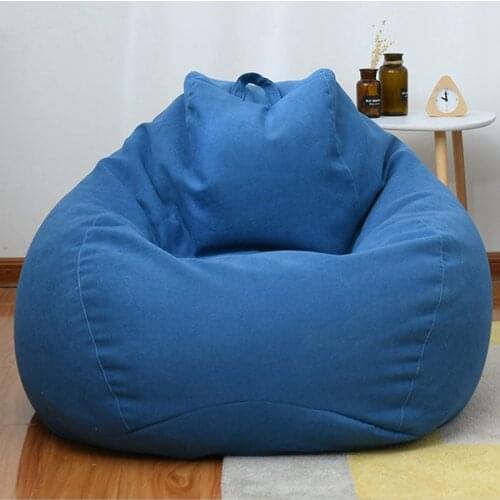 1 Pcs Large Small Lazy Sofas Cover Chairs Without Filler Linen Cloth Lounger Seat Bean Bag Pouf Puff Couch Tatami Living Room