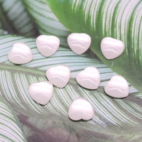 10pcs Korean Imitation Pearl Color Love Hearts Resin Flatback Cabochon Beads Hairpin Crafts Embellishment Wedding Jewelry Make