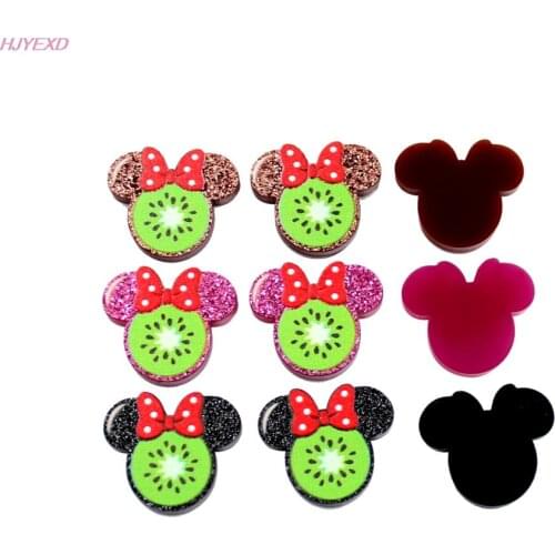10pcs /lot) 18mm Acrylic Mouse kiwi For Earrings (Flat Back) Laser Cut Animal Jewelry Accessories
