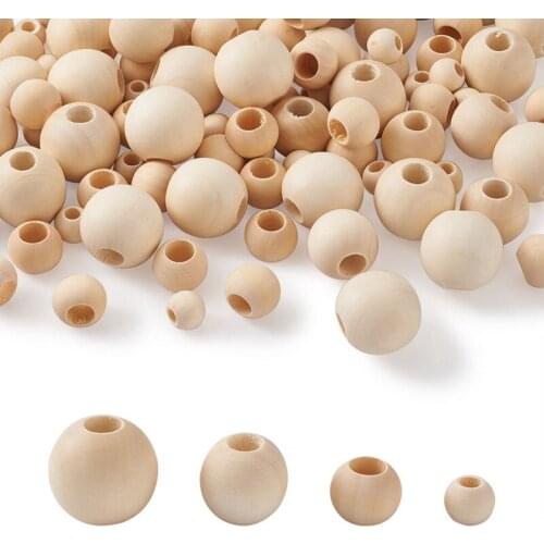 100pcs 14-30mm Big Natural Wood Beads Round Loose Spacer Beads for Jewlery Making DIY Bracelet Necklace Accessories Supplies