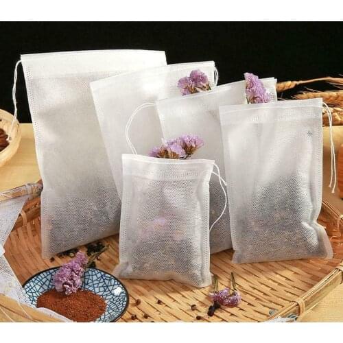 100Pcs/Lot Non-woven Tea Bag Drawstring Design Teabags Empty Scented Tea Bags disposable Tea Filter Bag