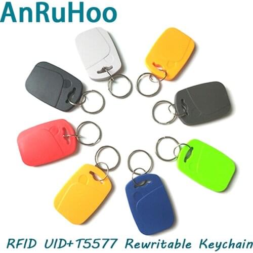 100pcs Rfid Smart DualChip Rewritable Keychain 13.56mhz Uid 1k S50 Copier Duplicating Badge 125khz T5577 Duplicator Clone Token