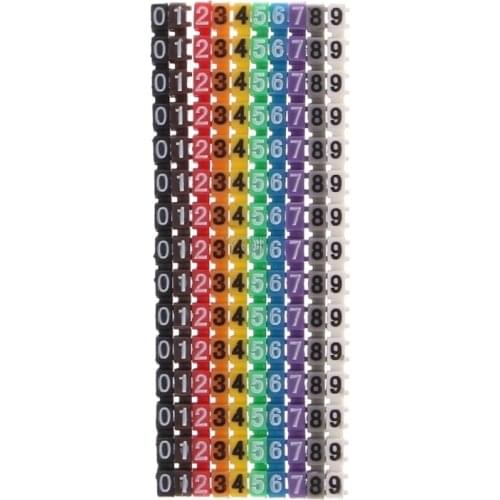 150 Pcs Cable Markers Colourful C-Type Marker Number Tag Label For 2-3mm Wire