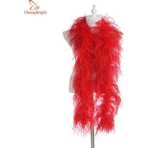 2 Yards fluffy Red ostrich feather boa skirt Costumes/Trim for Party/Shawl/Craft feather boa in wedding plume decorations Diy