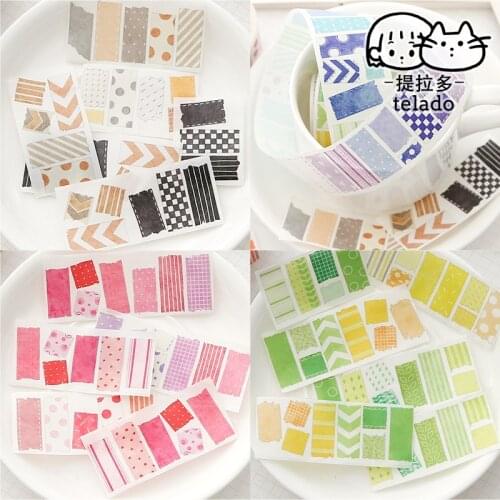 3CM*3M Hand to Tear Tape Grids Stickers For Scrapbooking DIY Journal Cell Phone Girls Cartoon Decorative Material Paper Handmade