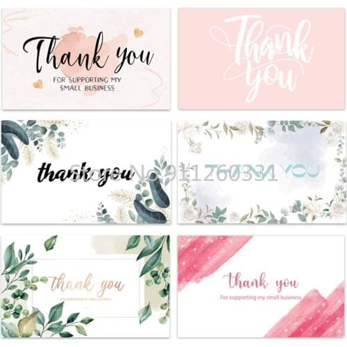 30Pcs/pack Flower thank you for supporting my small business card Gift thank you card Baking cake package decor Wedding Party