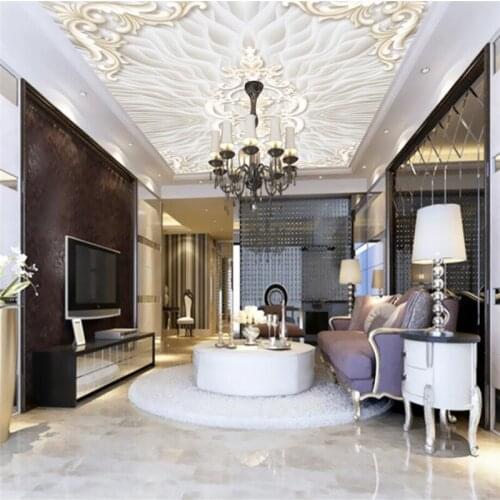 Beibehang Custom 3d wall paper murals living room bedroom 3D wave jade Continental pattern ceiling fresco wall home decoration